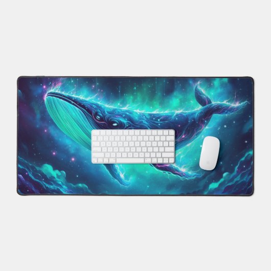 Wal im Weltraum, Augen fangende Neontiere Schreibtischunterlage (Tastatur & Maus)