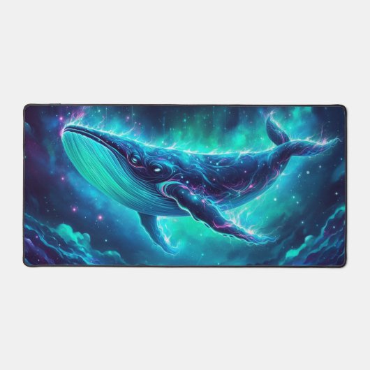 Wal im Weltraum, Augen fangende Neontiere Schreibtischunterlage (Vorderseite)