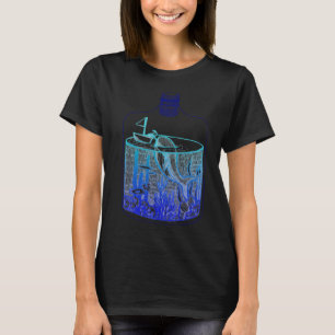 Wal in einem Glas - Blauer Farbverlauf T-Shirt