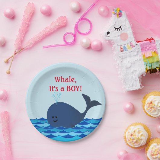 Wal ist es ein Jungen-personalisierter Pappteller (Party)