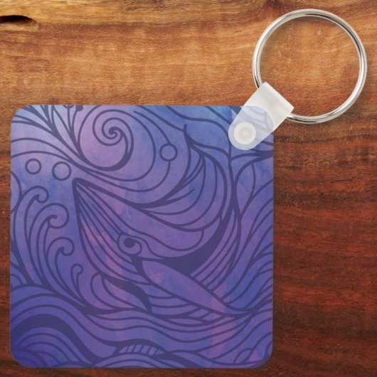 Wal - Lila Schlüsselanhänger (Rückseite)