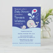 Wal-Mama und Baby-Liebe - Baby-Duschen-Einladung Einladung (Stehend Vorderseite)