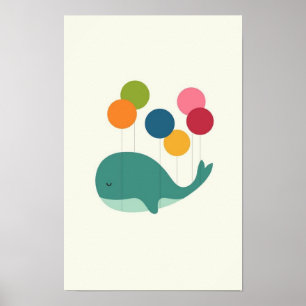 Wal mit farbenfrohen Ballons Kinder & Baby Poster