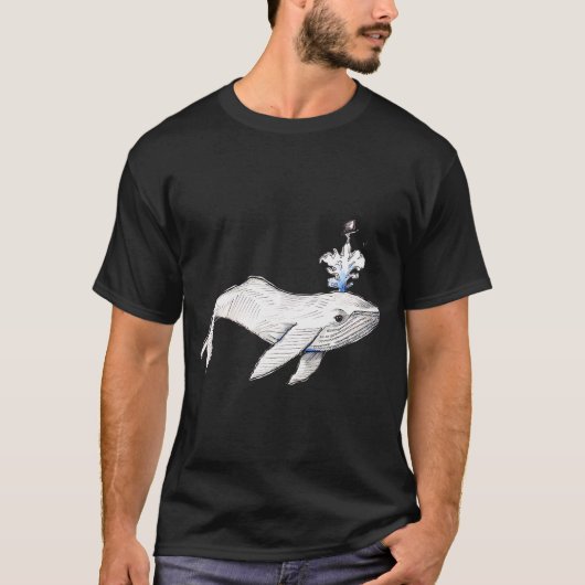 Wal mit Zylinder T-Shirt (Vorderseite)