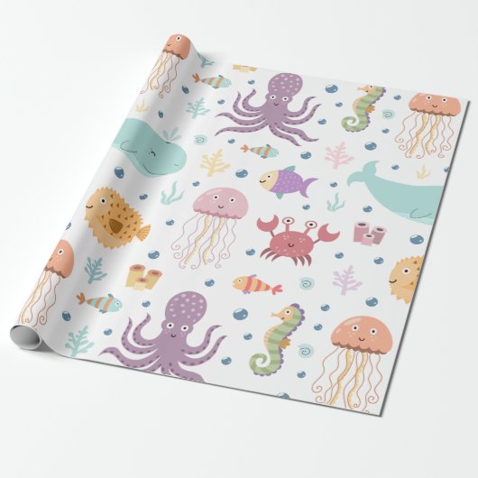 Wal-Muster unter dem Meer Geschenkpapier (Ungerollt)