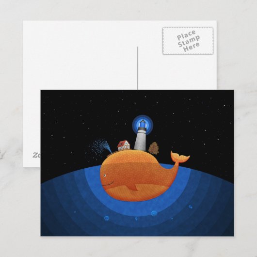 Wal (Nacht) Postkarte (Vorne/Hinten)