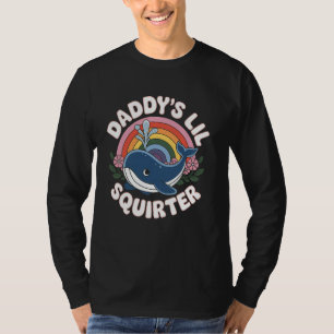 Wal-Papas kleiner Spritzer Süßer Regenbogenwal T-Shirt