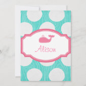 Wal-Polka-Punkt-Pool-Party-Aqua und rosa modernes Einladung (Rückseite)