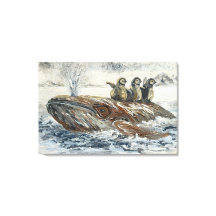 Wal-Reiter Whimsical Wal und Pinguin Ozean