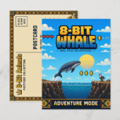 Wal, Retro-8-Bit-Pixelkunst Postkarte (Vorne/Hinten)