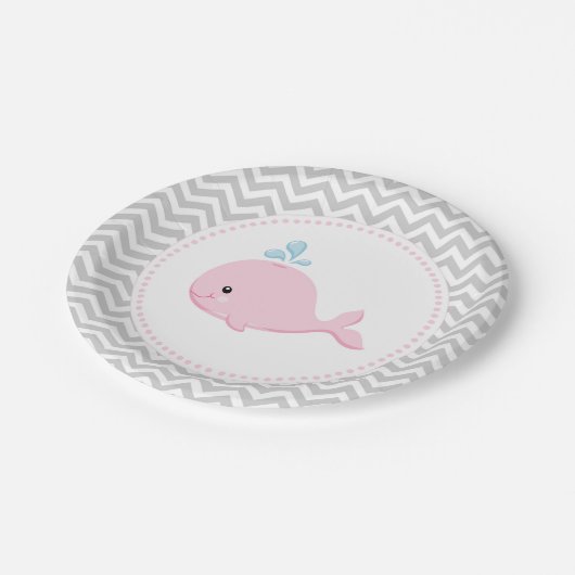 Wal-rosa grauer PapierTeller (Schrägansicht)