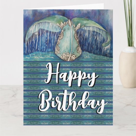 Wal-Schwanz Geburtstag  Karte (Vorderseite)