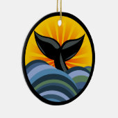 Wal-Schwanz-Wellen und Sonnendurchbruch-Verzierung Keramikornament (Rechts)