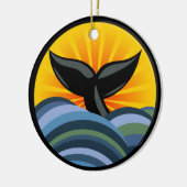 Wal-Schwanz-Wellen und Sonnendurchbruch-Verzierung Keramikornament (Links)