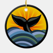 Wal-Schwanz-Wellen und Sonnendurchbruch-Verzierung Keramikornament (Hinten)