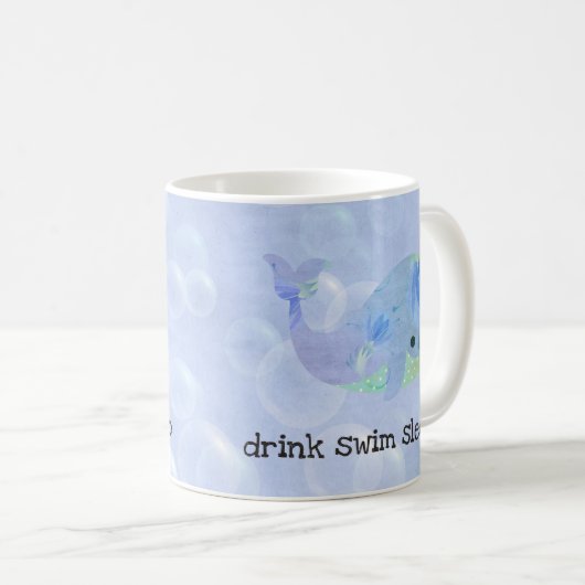 Wal sprudelt Schwimmen-Tasse Kaffeetasse (VorderseiteRechts)
