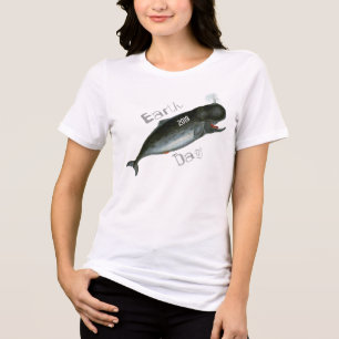 Wal-T-Shirt zum Tag der Erde Tri-Blend Shirt