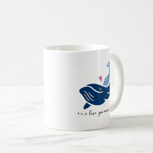 Wal-Tasse, i-Liebe Sie Mutter, Tier-Kaffee-Tasse Kaffeetasse (VorderseiteRechts)