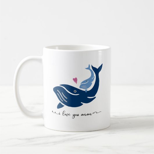 Wal-Tasse, i-Liebe Sie Mutter, Tier-Kaffee-Tasse Kaffeetasse (Links)