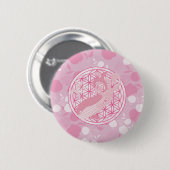 Wal,Tier Totem,Zen,Chakra,Blume des Lebens Button (Vorne & Hinten)