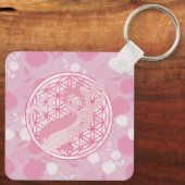 Wal, tierisches Totem,zen,Chakra,Blume des Lebens Schlüsselanhänger (Rückseite)