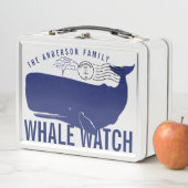 Wal-Uhr-Blauwal-Familienname-Poststempel Metall Brotdose (Beispiel)