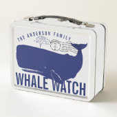 Wal-Uhr-Blauwal-Familienname-Poststempel Metall Brotdose (Rückseite)