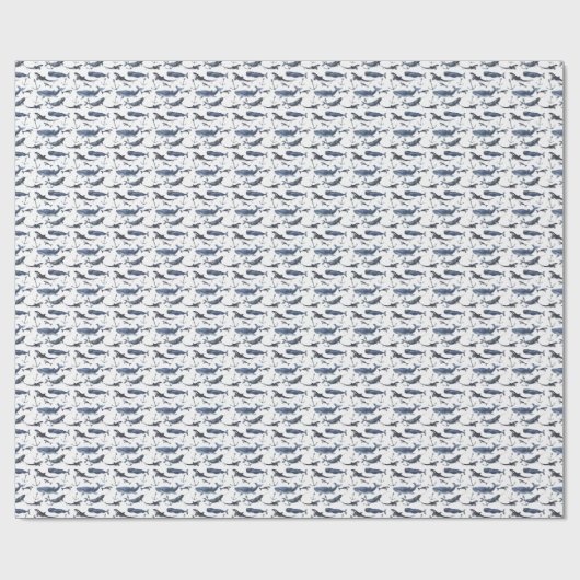 Wal- und Ankermuster Geschenkpapier (Flach)