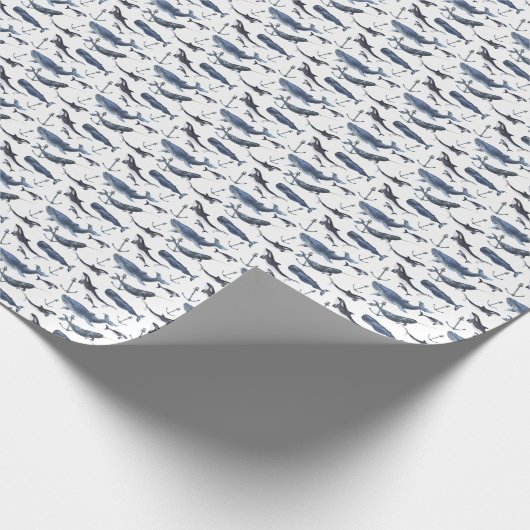 Wal- und Ankermuster Geschenkpapier (Ecke)