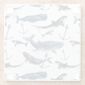 Wal- und Ankermuster Glasuntersetzer (Rückseite)