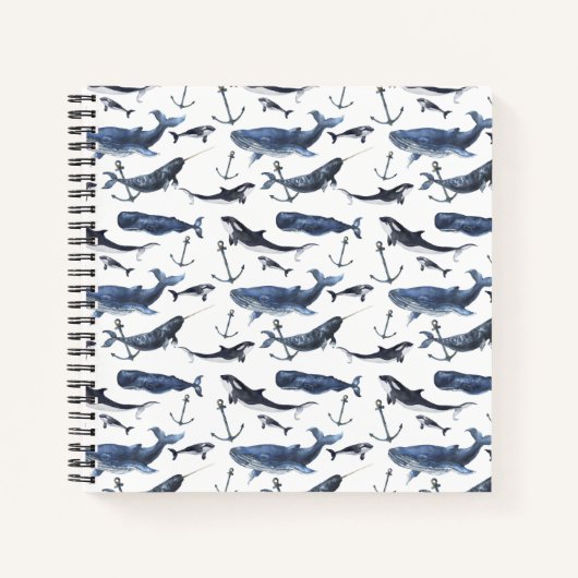 Wal- und Ankermuster Notizbuch (Vorderseite)