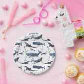 Wal- und Ankermuster Pappteller (Party)