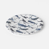 Wal- und Ankermuster Pappteller (Schrägansicht)