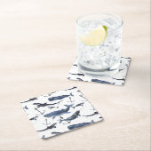 Wal- und Ankermuster Rechteckiger Pappuntersetzer (Vor Ort)