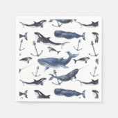 Wal- und Ankermuster Serviette (Vorderseite)