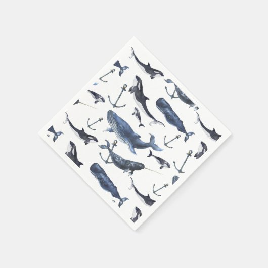 Wal- und Ankermuster Serviette (Ecke)