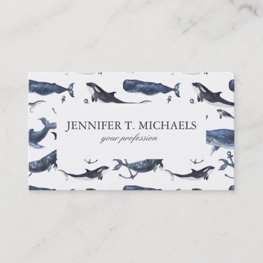 Wal- und Ankermuster Visitenkarte (Vorderseite)