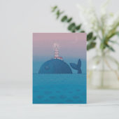 Wal und ein Leuchtturm. Postkarte (Stehend Vorderseite)