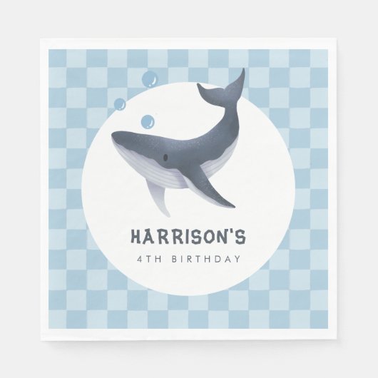 Wal unter dem Meer Ozean Danke Gefallen Serviette (Vorderseite)