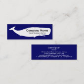 Wal - Weiß auf Deep Navy Mini Visitenkarte (Vorne/Hinten)