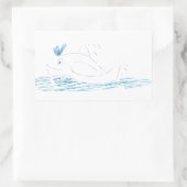 Wal Whale Rechteckkleber Rechteckiger Aufkleber (Tasche)