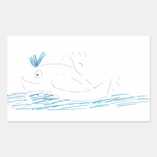 Wal Whale Rechteckkleber Rechteckiger Aufkleber (Vorderseite)