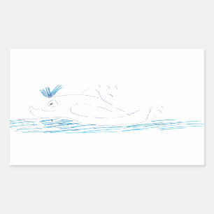 Wal Whale Rechteckkleber Rechteckiger Aufkleber