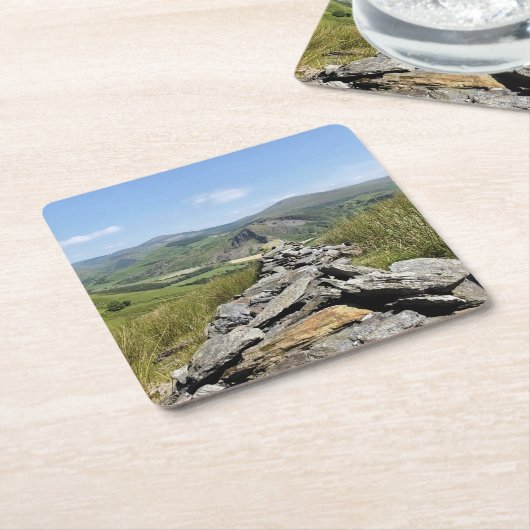 WALANSICHT RECHTECKIGER PAPPUNTERSETZER (angewinkelt)