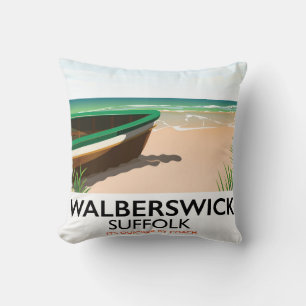 walberswick suffolk vintage travel poster kissen