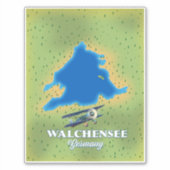 Walchensee Deutschland Karte Aufkleber (Vorderseite)