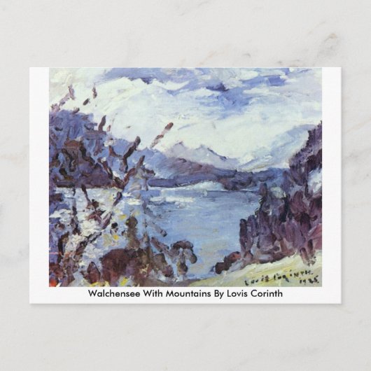 Walchensee mit Bergen von Lovis Corinth Postkarte (Vorderseite)