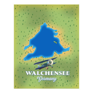 Walchensee-See Deutschland Karte Fotodruck