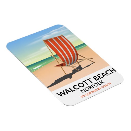Walcott Beach, Norfolk-Strandposter Magnet (Rechte Seite)
