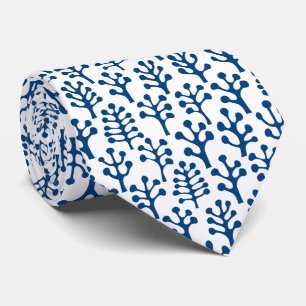 Wald 230823 - Shibori Blau auf Weiß Krawatte